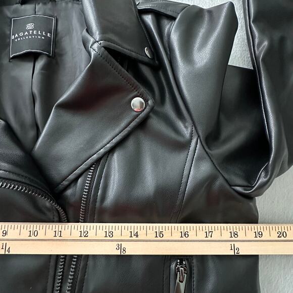 Bagatelle Black Faux Leather Moto Jacket Women's Large - Picture 10 of 15